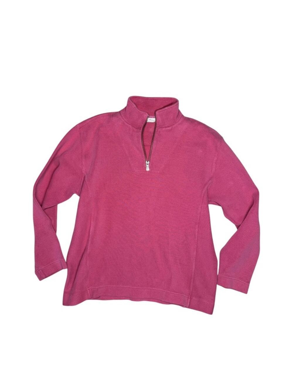 Tommy Bahama Dark Pink Quarter Zip Pullover Sweater Women's Medium